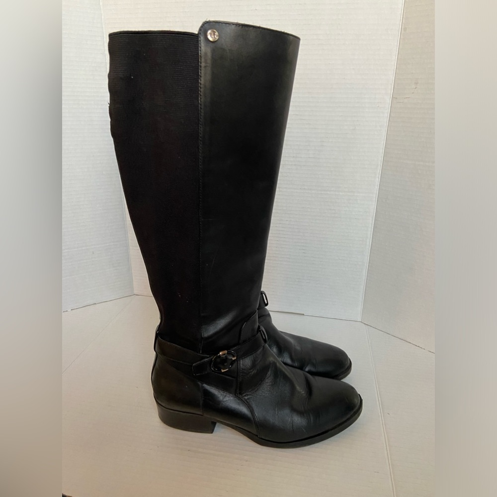 Taryn Rose Gigi Boots Knee High Black Leather Riding Shoes Tall Womens Sz 9.5 B